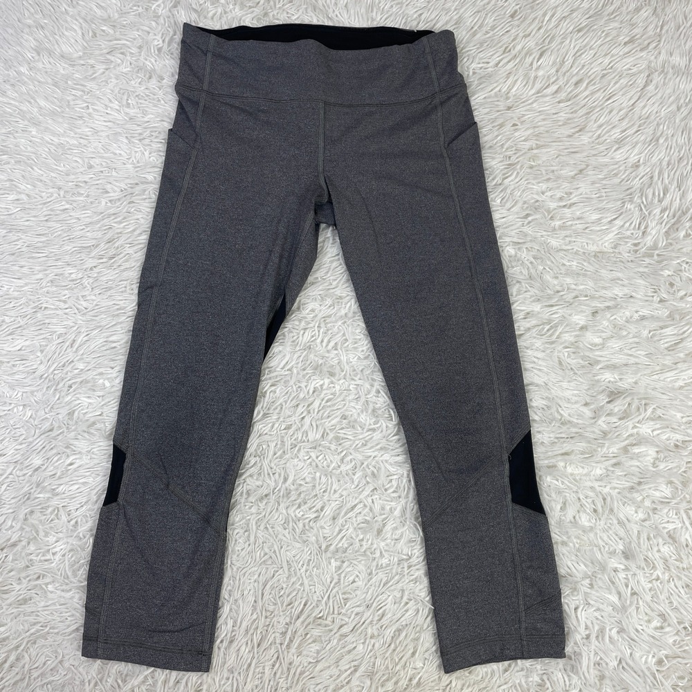 Lululemon Pants Womens 8 Gray Pace Rival Crop 22" Leggings Athleisure Running
